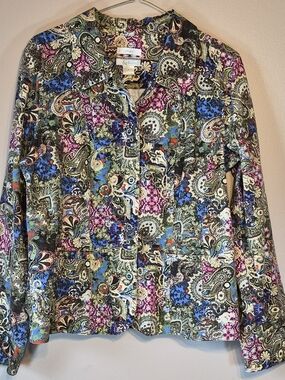 Christopher & Banks Multicolor Paisley Utility Jacket